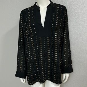 Michael Kors Formal Black Top with Gold Dots